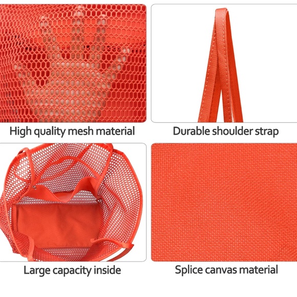 Mesh Large Tote-Orange - Picture 4 of 6